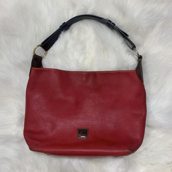 Dooney and Bourke Red Leather Large O Ring Calf Leather Hobo Purse - Picture 3 of 16